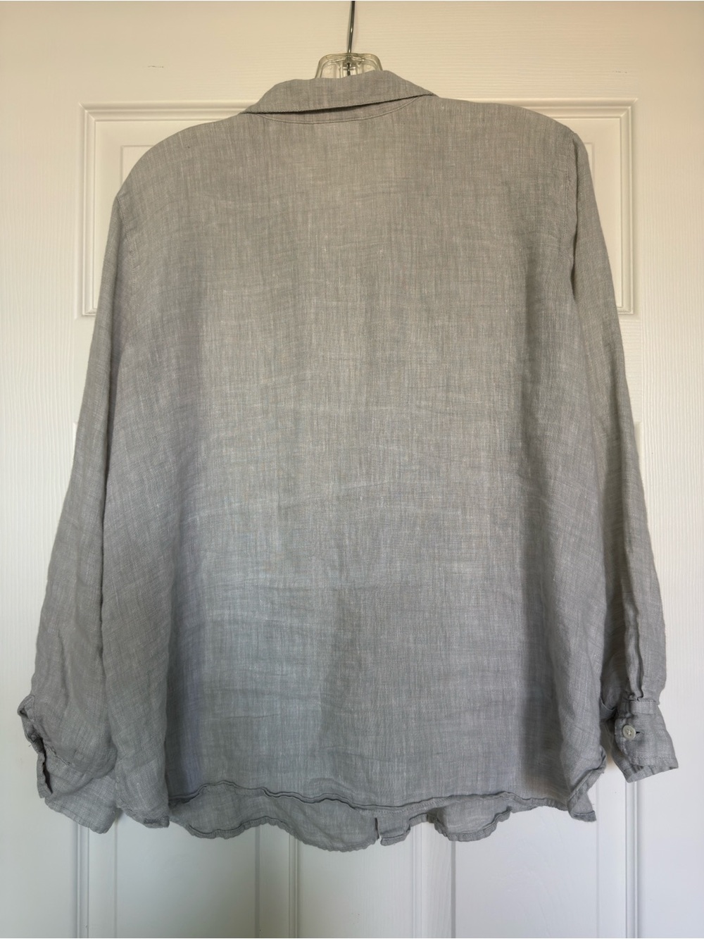 J. Jill Linen Button-Down Shirt- Soft Gray - Picture 2 of 8